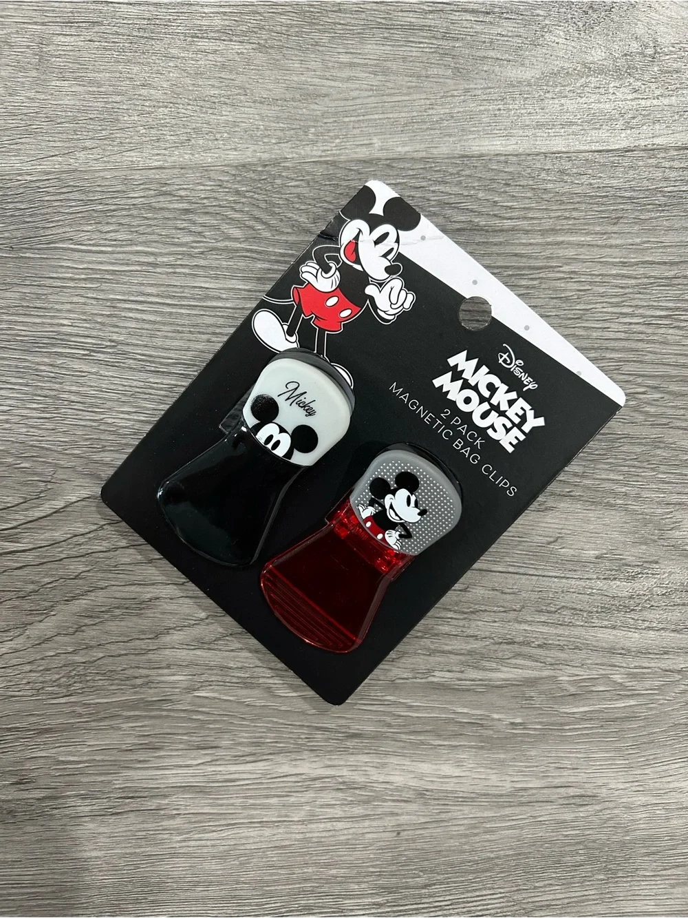 Disney Mickey Mouse Magnetic Bag Clips - Black & Red